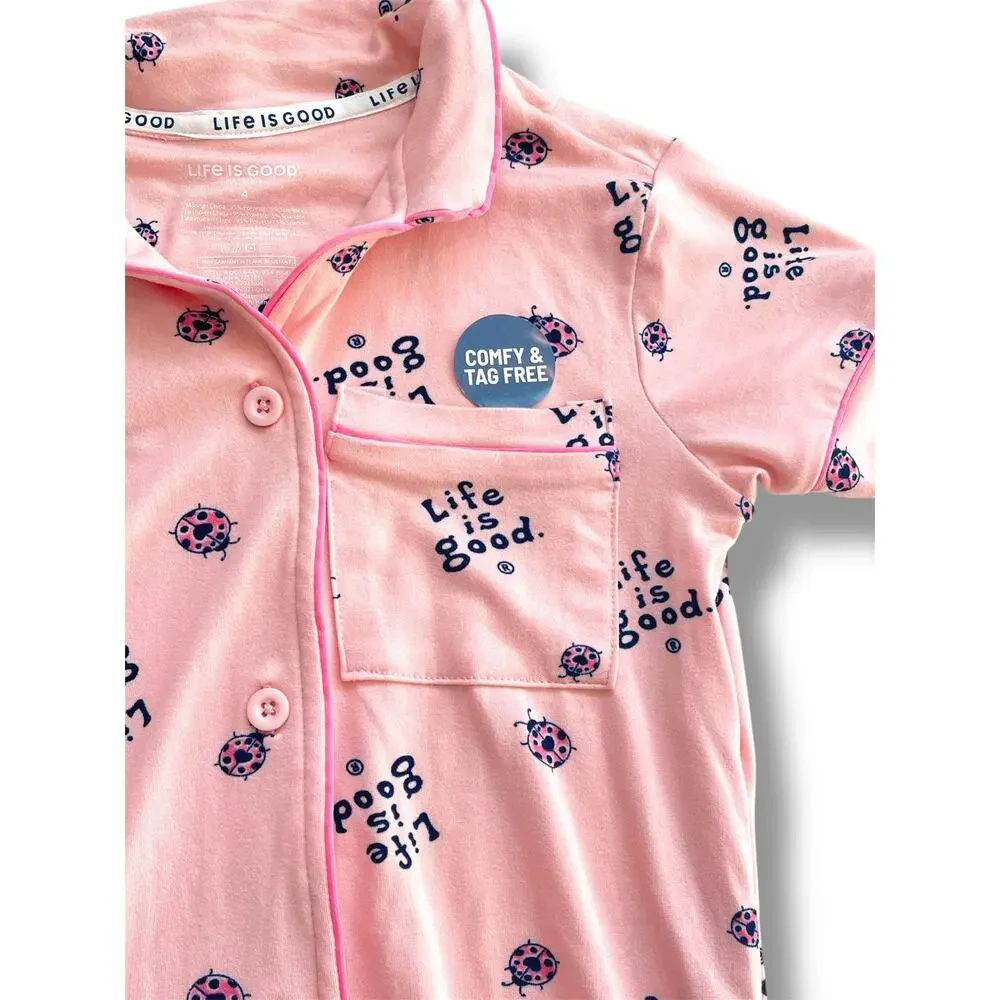 Life Is Good Pink Ladybug Girls Sleepwear Size 4